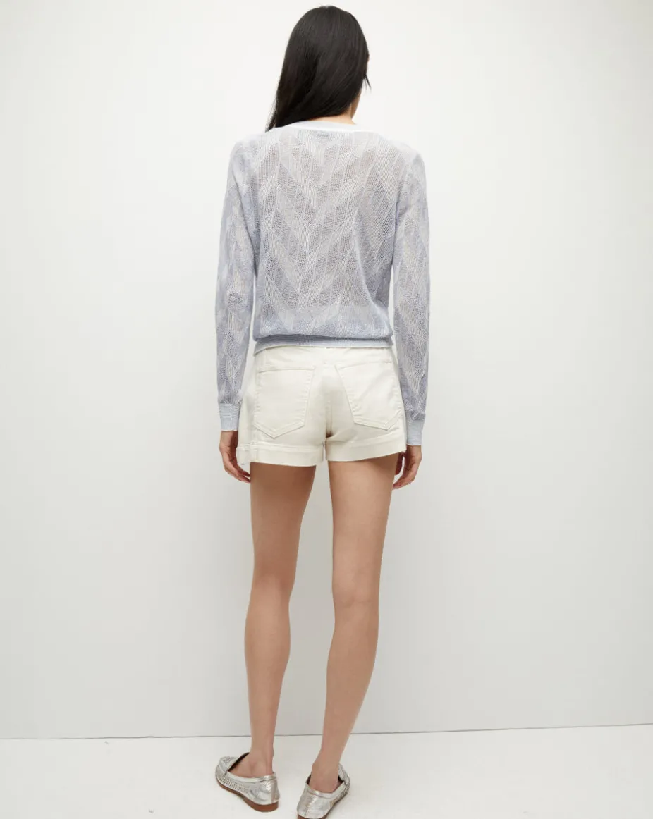 Magellen Linen-Blend Sweater in Light Blue