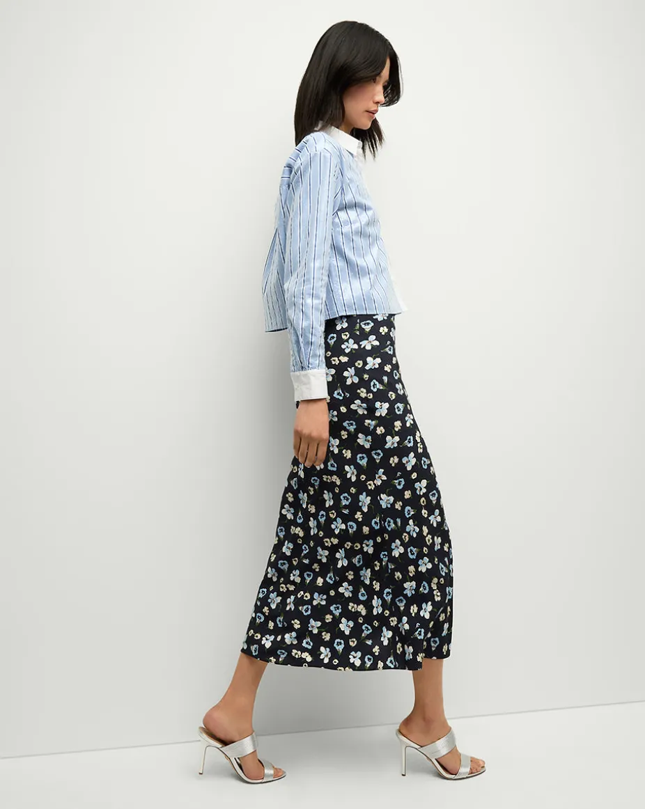 Maia Sequin Shirt in Blue Sky/White