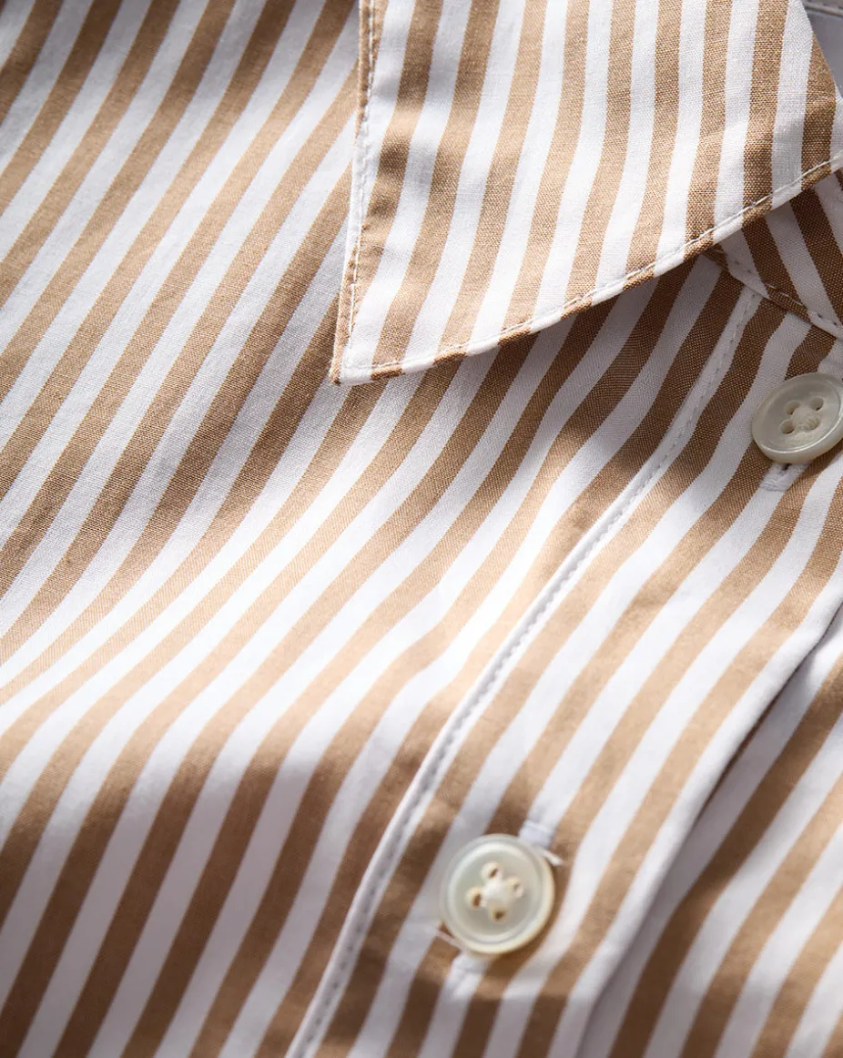 Maia Striped Shirt in Acorn/White