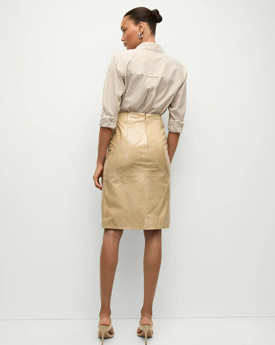Maia Striped Shirt in Acorn/White