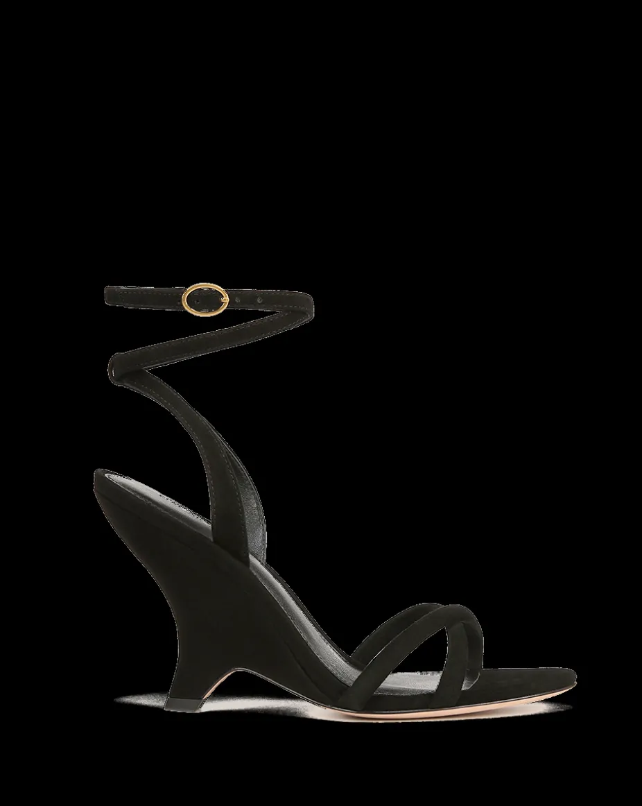 Manuela Sculpted Wedge Suede Sandal