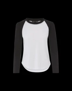Mason Baseball Tee in White/Black