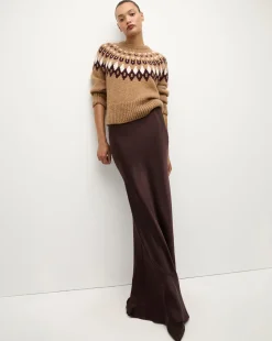 Medina Silk Skirt in Dark Chocolate