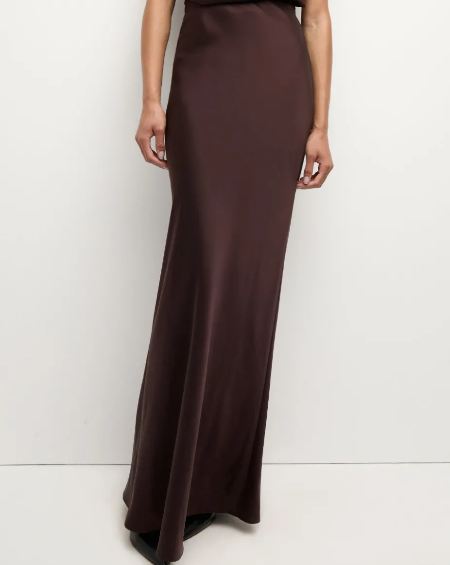 Medina Silk Skirt in Dark Chocolate