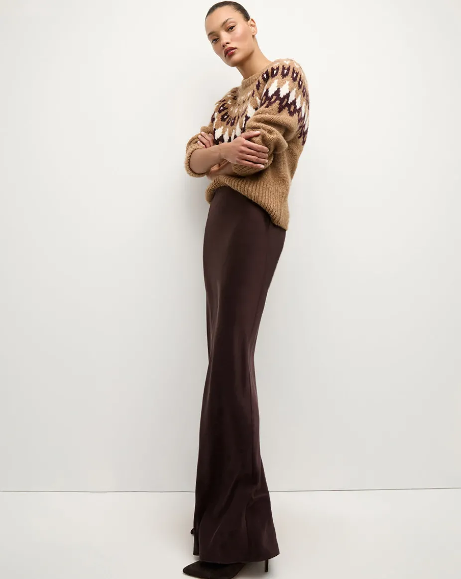Medina Silk Skirt in Dark Chocolate