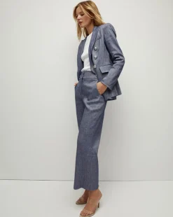 Miller Linen Dickey Jacket in Blue Melange