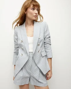Miller Seersucker Dickey Jacket in Blue/White