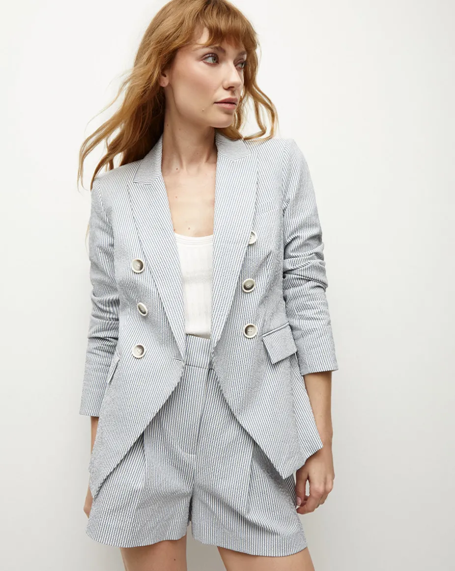 Miller Seersucker Dickey Jacket in Blue/White