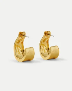 Molten Gold Ribbon Hoop in Gold