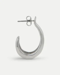 Molten Silver Ribbon Hoop in Silver