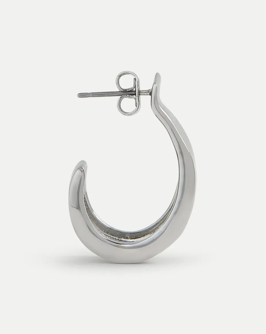 Molten Silver Ribbon Hoop in Silver