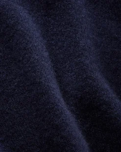 Nelia Cashmere Pullover | Button Accent in Navy