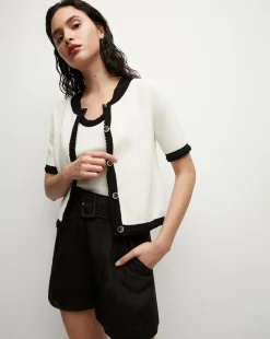Neroli Cardigan in Ivory/Black