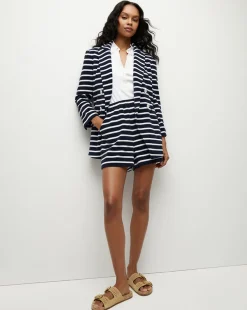 Ortiz Terrycloth Jacket in Marine/Off-White/Blue Surf