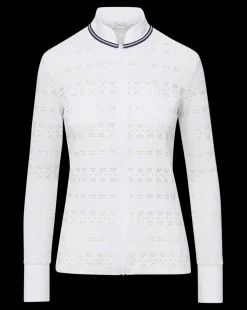 Performance Lace Jacket in White/Navy