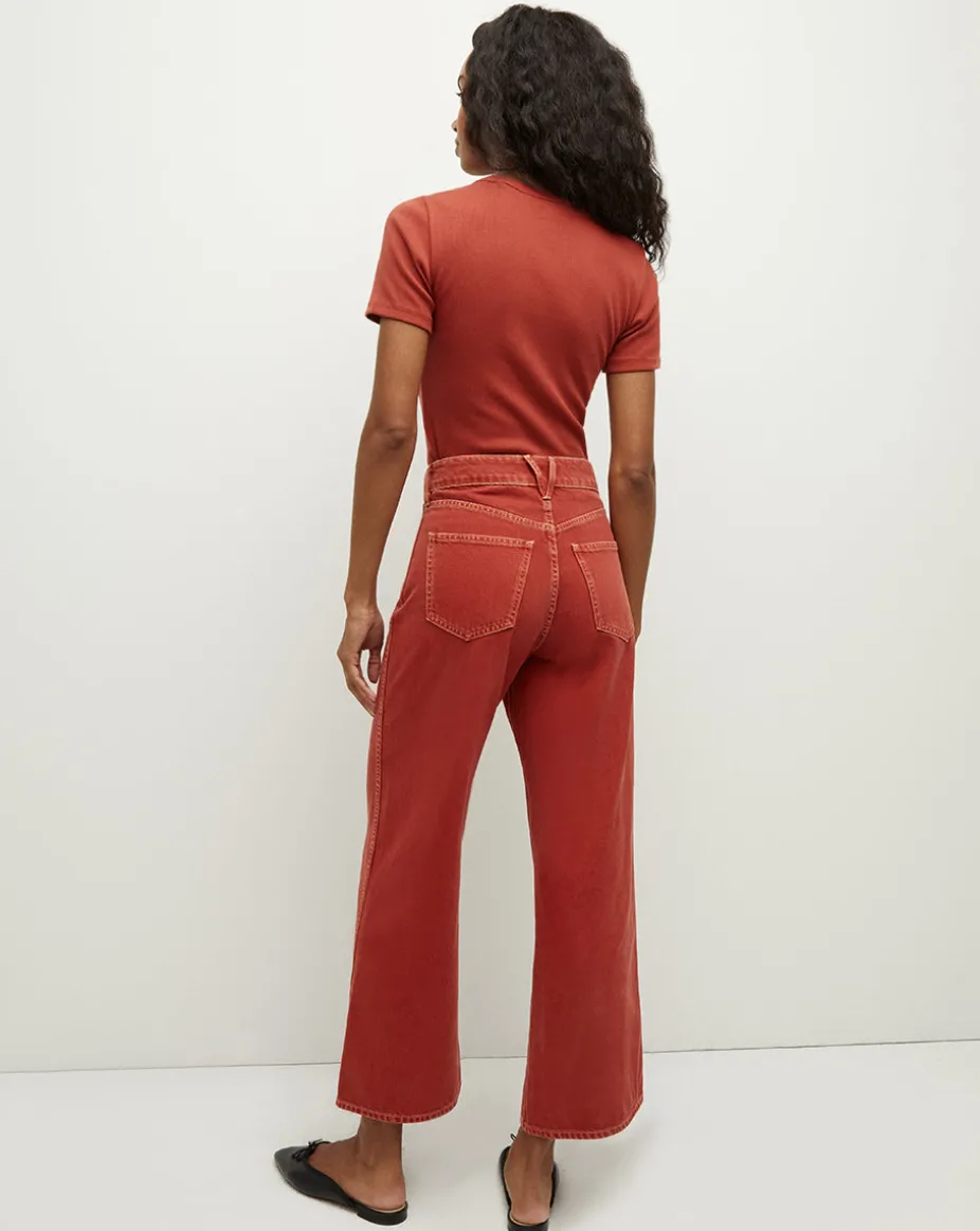 Pruitt Ribbed Tee in Brick Red