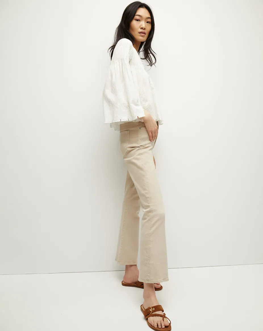 Quimby Bell-Sleeve Cotton Peplum Top