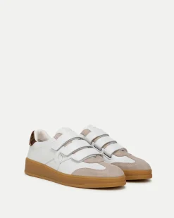 Reagan Velcro Sneaker in White & Leopard