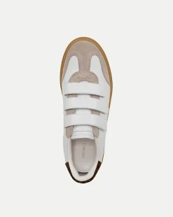 Reagan Velcro Sneaker in White & Leopard