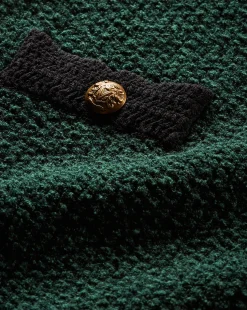 Rivka Tweed Skirt in Dark Green & Black