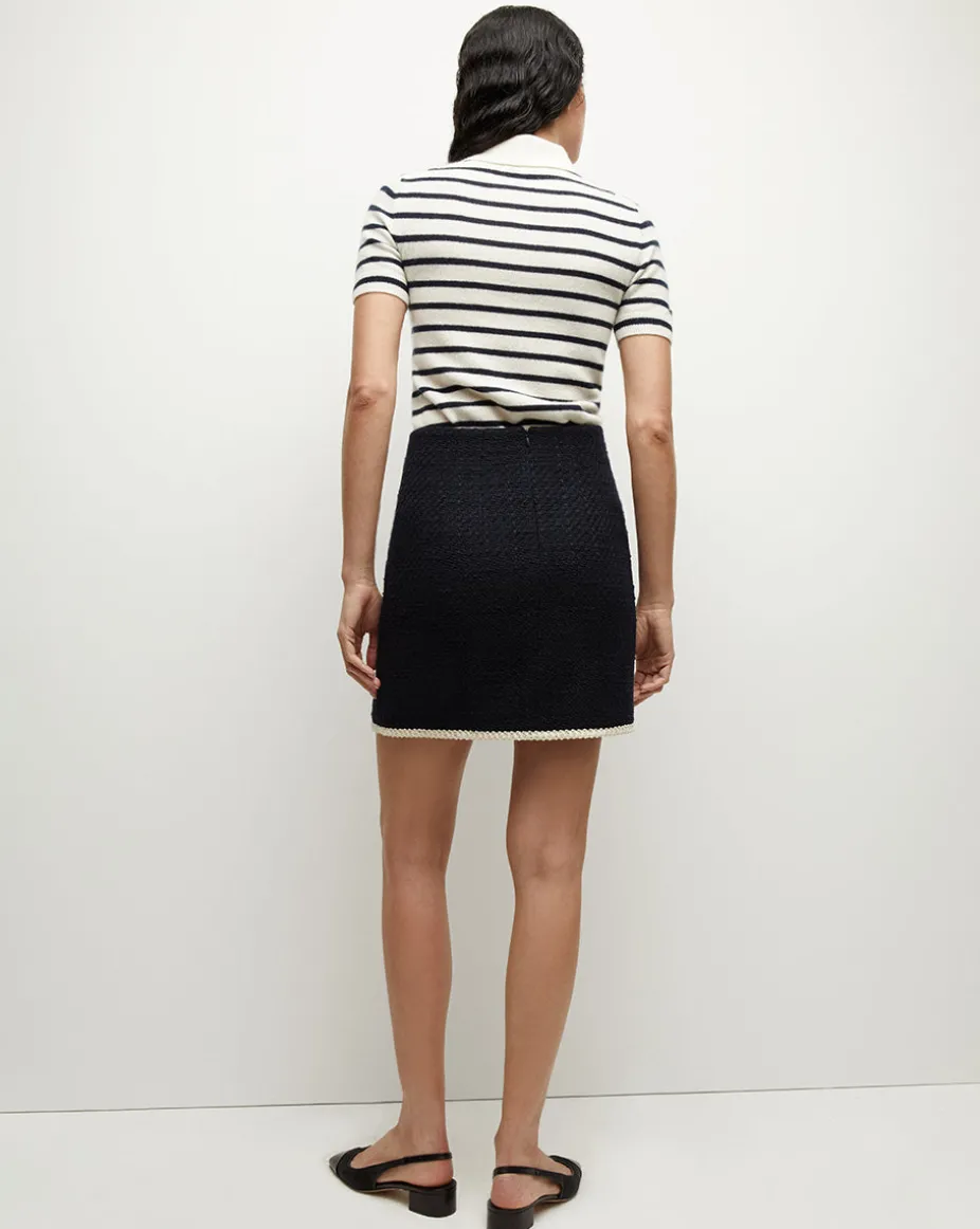 Roman Tweed Skirt in Navy
