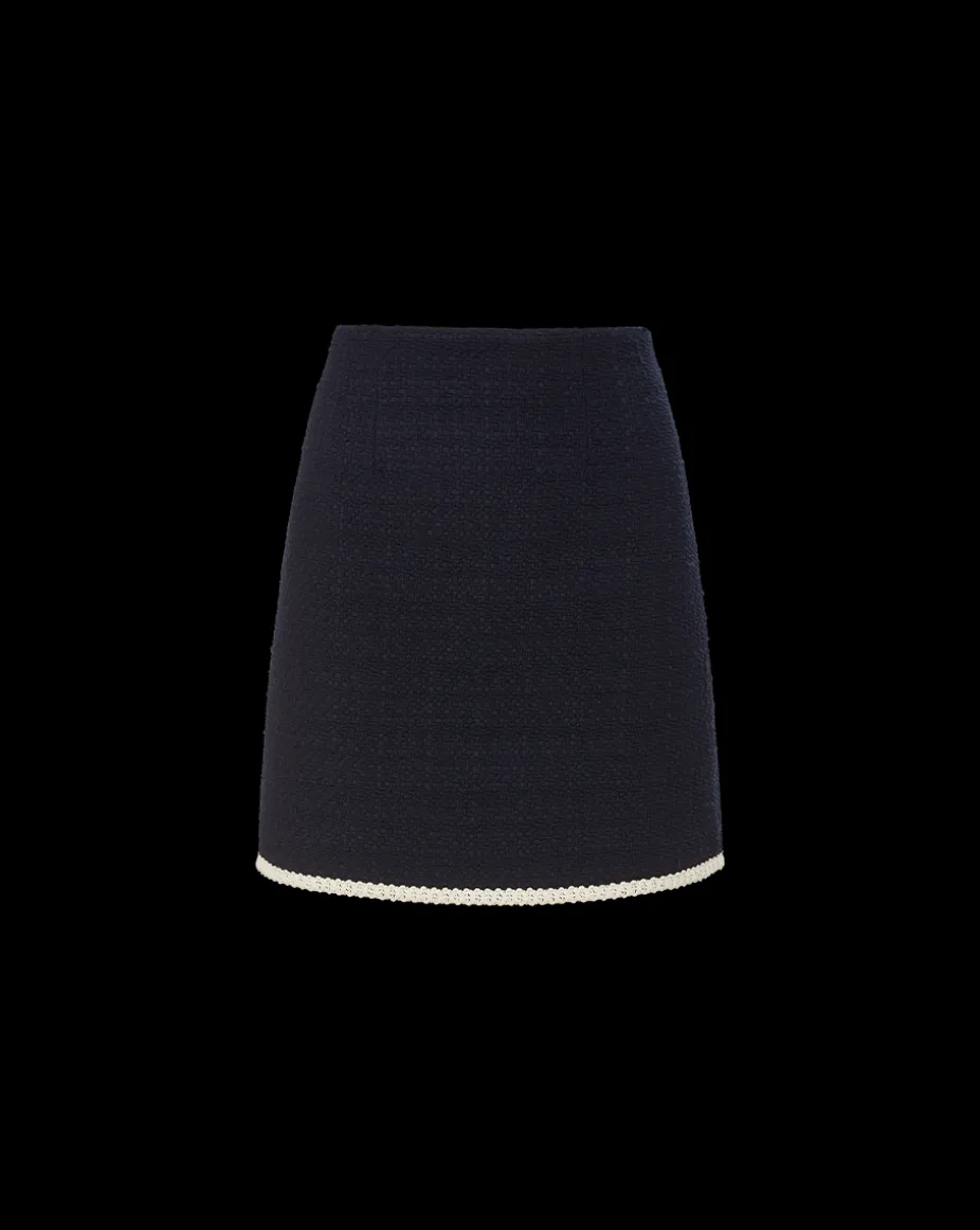 Roman Tweed Skirt in Navy