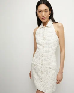 Roxanne Tweed Dress in Ivory Multi