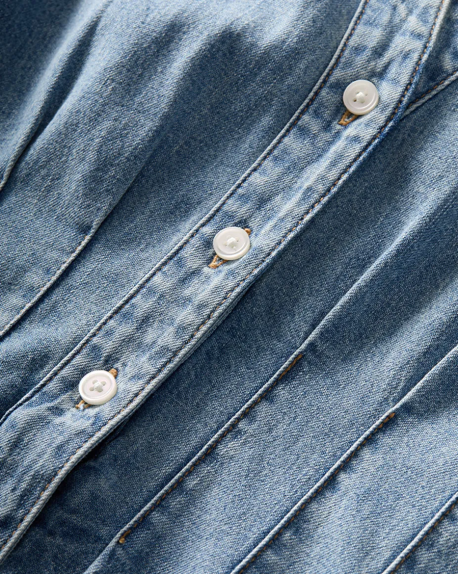 Ruben Denim Dress in Pebble Stone