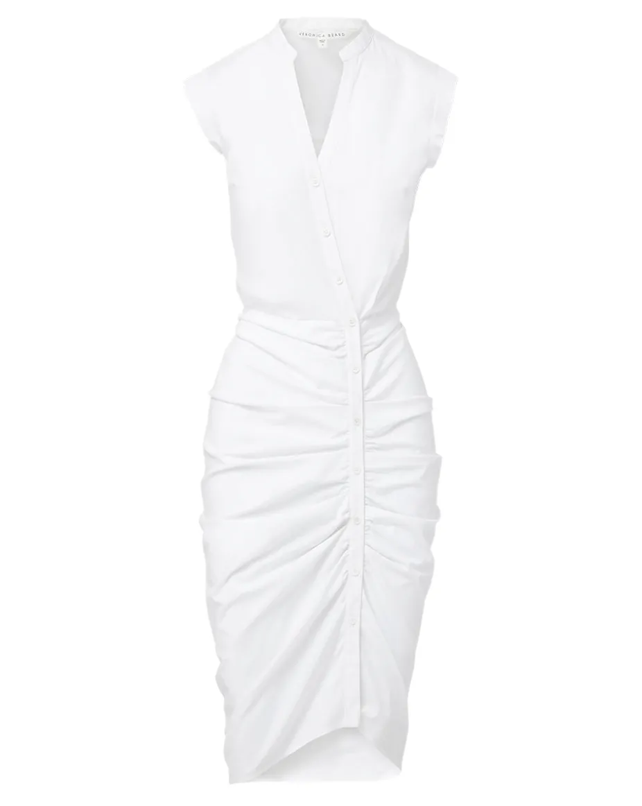 Ruched Shirt Dress by Veronica Beard