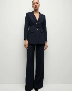 Ryanne Belted Dickey Jacket in Navy