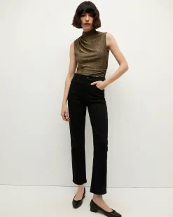 Ryleigh Black Wash High-Rise Straight-Leg Jean