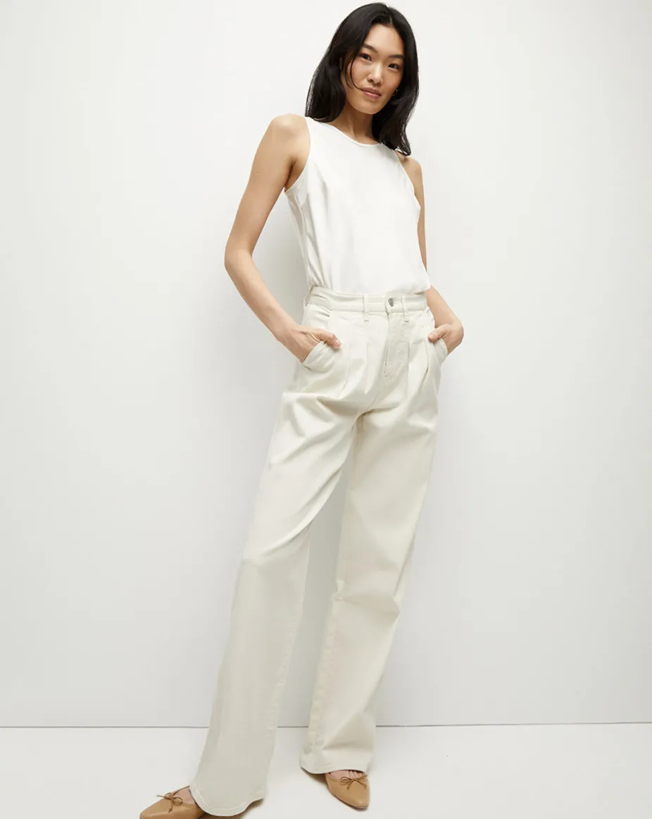 Sabrina Crepe Tank in Off-White