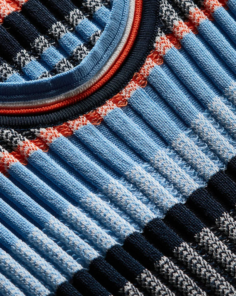 Sandra Ribbed Tank in Blue Multi