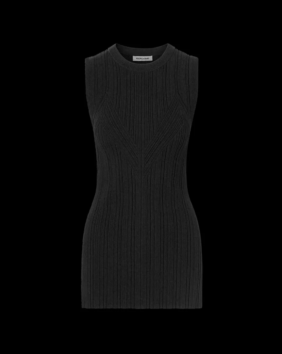 Semma Rib-Knit Tank in Black