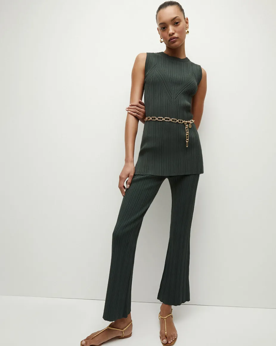 Semma Rib-Knit Tank in Forest Green