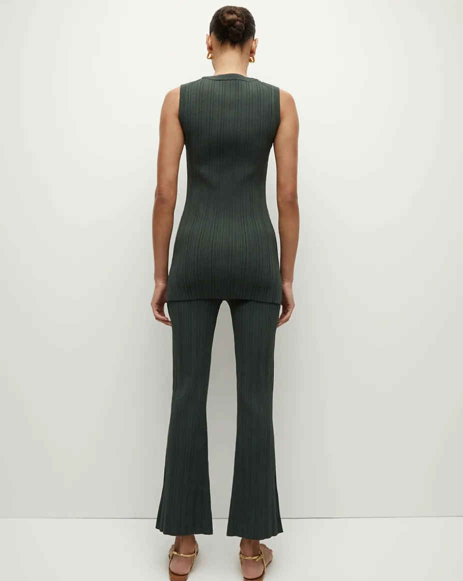 Semma Rib-Knit Tank in Forest Green