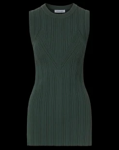 Semma Rib-Knit Tank in Forest Green