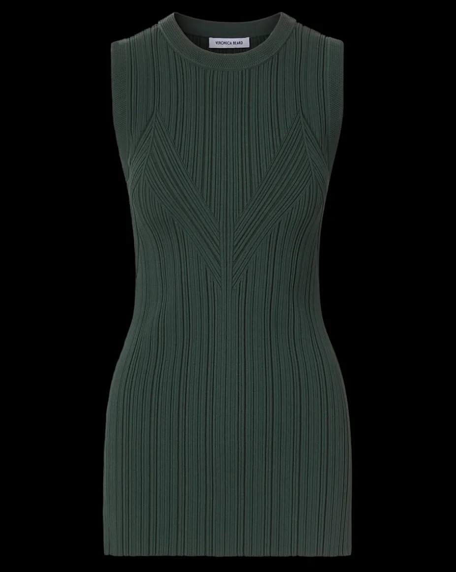 Semma Rib-Knit Tank in Forest Green
