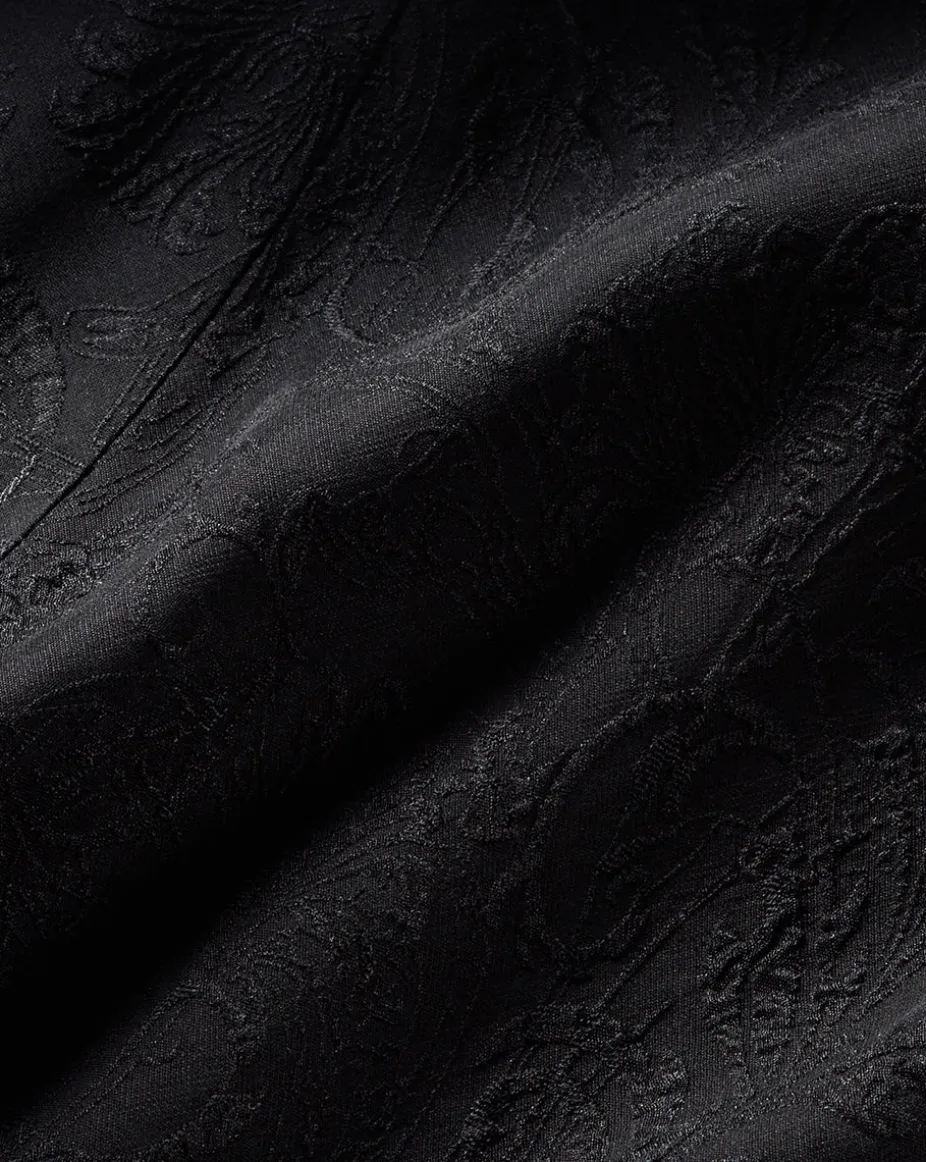 Seymour Black Short-Sleeve Silk Midi Dress