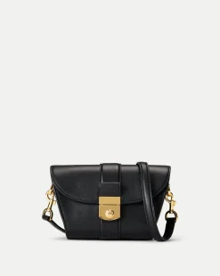 Small Crest Lock Trap Bag in Black
