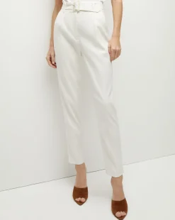 Sofia Stretch-Linen Pant in Off-White