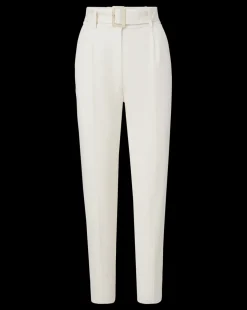 Sofia Stretch-Linen Pant in Off-White