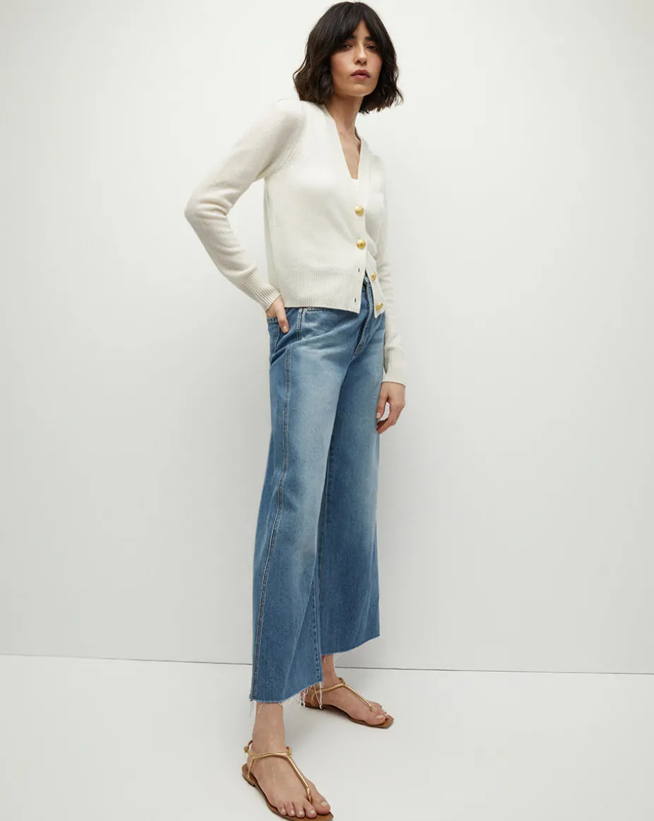 Solene Cashmere Cardigan in Ivory