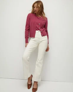 Solene Raspberry Cashmere Cardigan