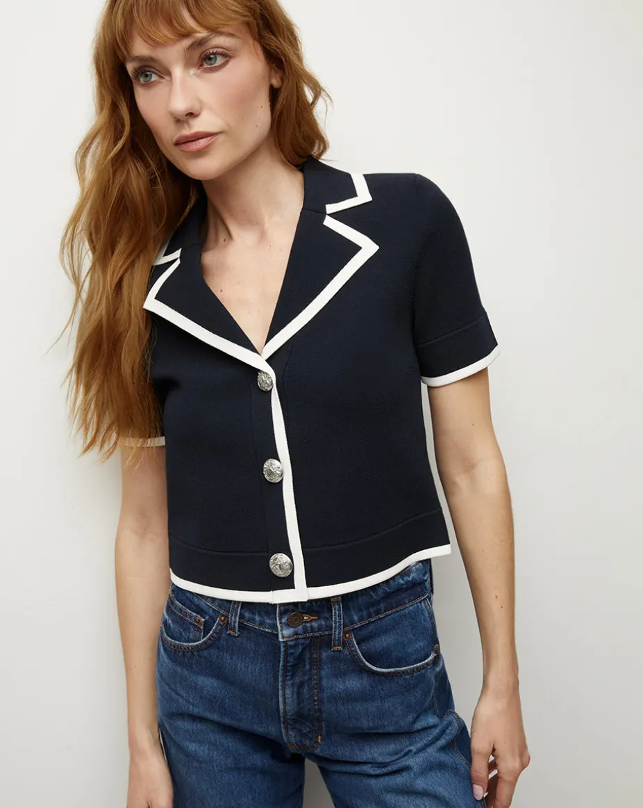 Stovall Knit Jacket in Navy