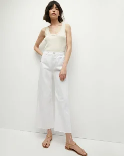 Taylor Cropped Wide-Leg Jean in White