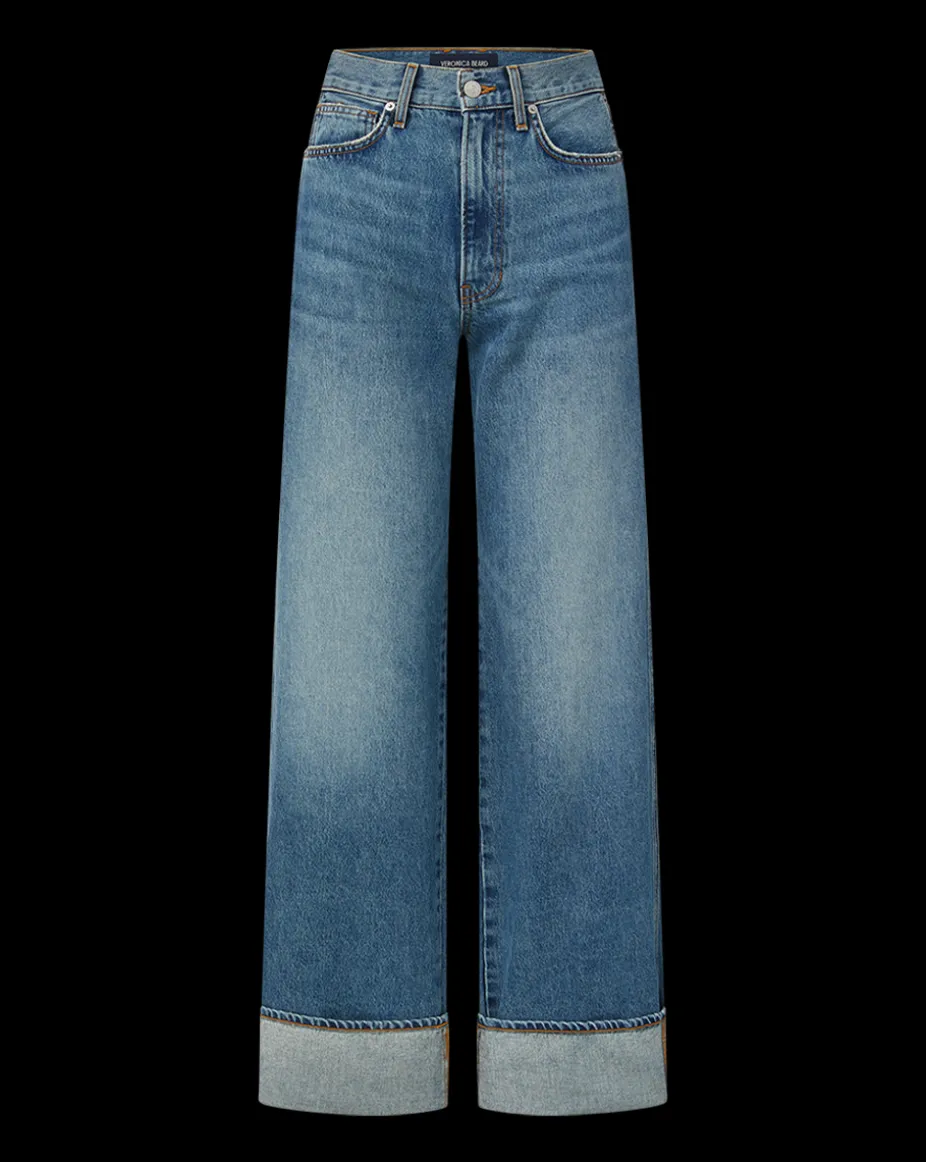 Taylor Cuffed Wide-Leg Jean | Medium Wash Blue Jeans