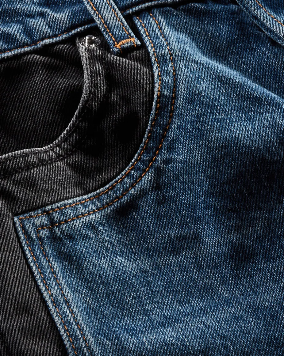 Taylor Two-Tone Wide-Leg Jean in Blue Moon Colorblock