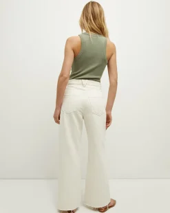 Taylor Wide-Leg Cropped Ecru Jean