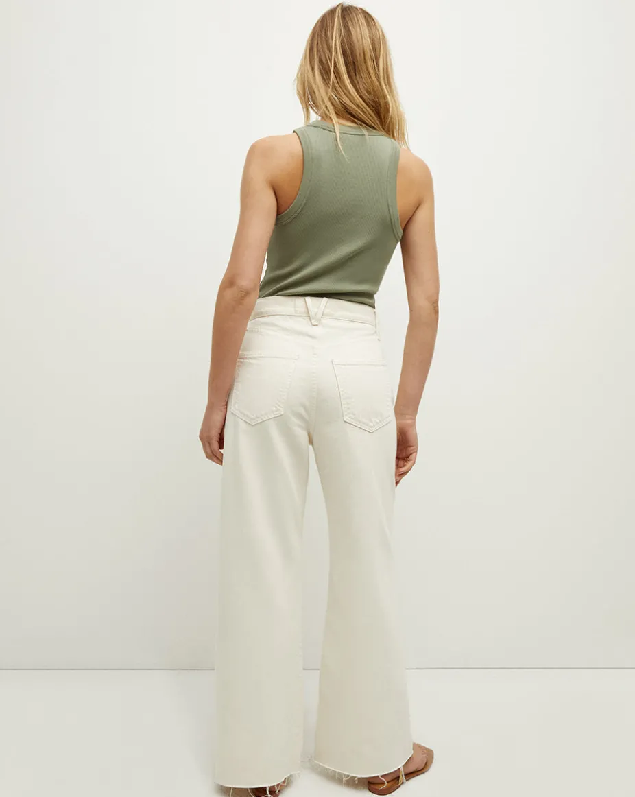 Taylor Wide-Leg Cropped Ecru Jean